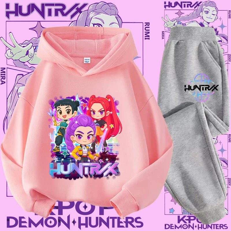 Casual K-Pop Demon Hoodie Set with 2-Pc Set