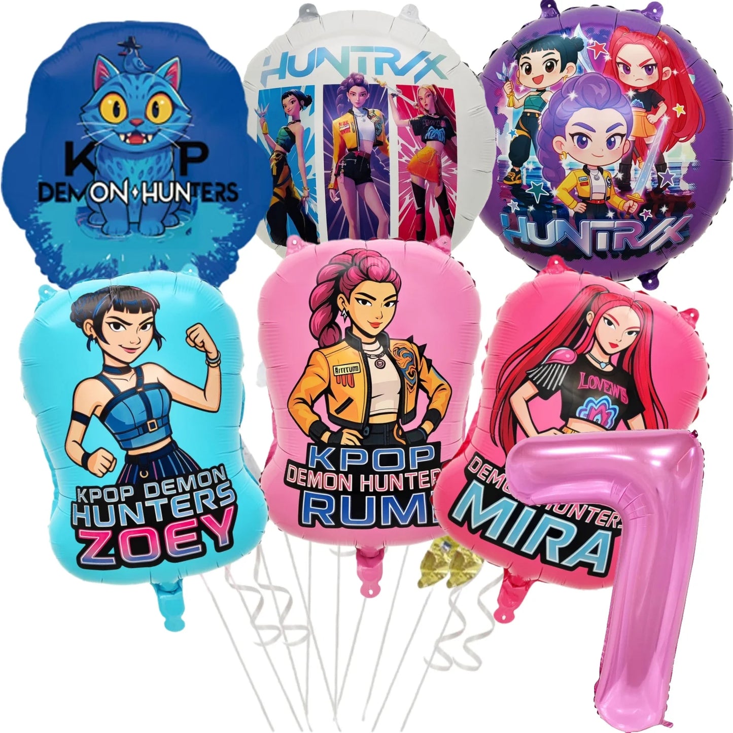 Multifunctional Kpop Demon Hunter Balloons & Cake Topper
