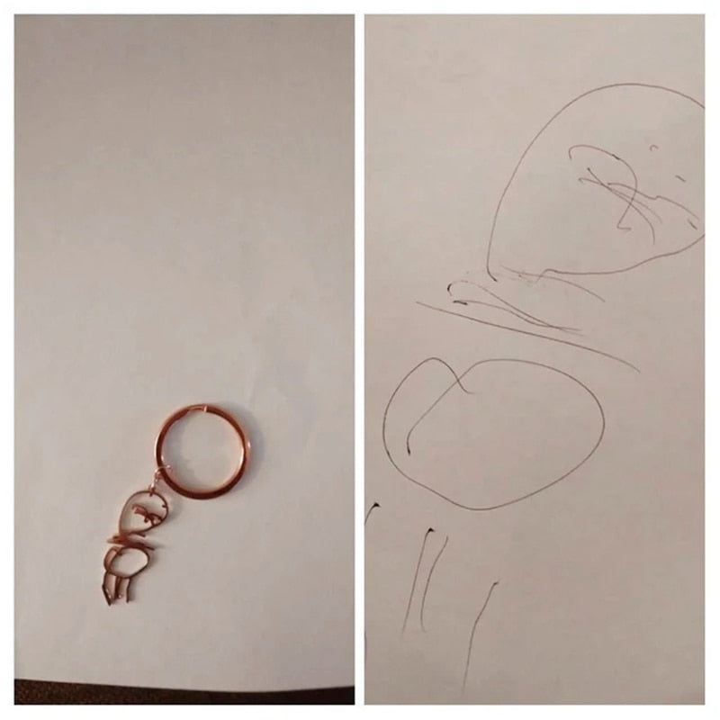 Actual Kids Drawing Necklace • Children Artwork Necklace • Kid Art Gift • Personalized Necklace • Mom Gift • Grandma Gift - Gracey Olivia Boutique